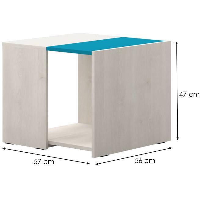 Dohányzóasztal JOY-KLS polar pine/mango/lime/torquise