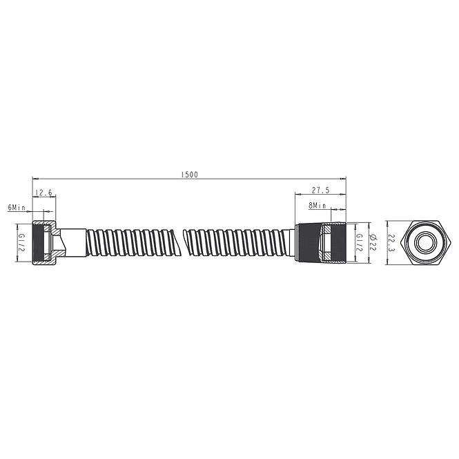 Zuhanycső Zebra 150 cm