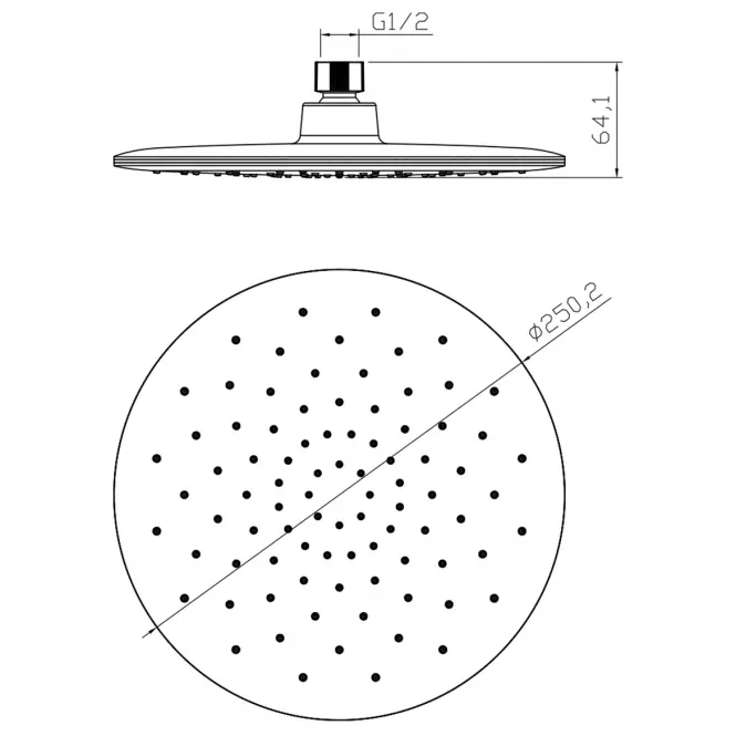 Zuhanyrózsa kerek esőztető Tipo fehér 25 cm