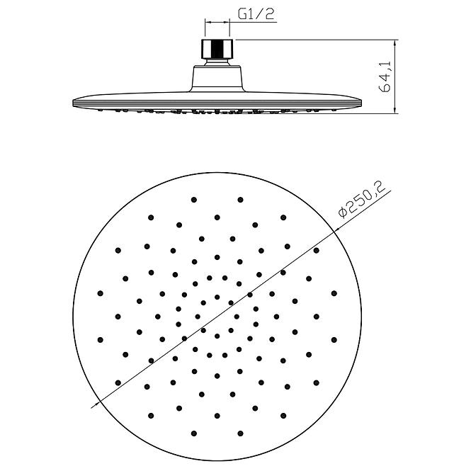 Zuhanyrózsa kerek esőztető Tipo fehér 25 cm