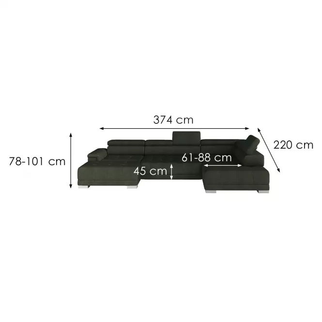 Sarokgarnitúra szett Campo XL Prawy Crown 12