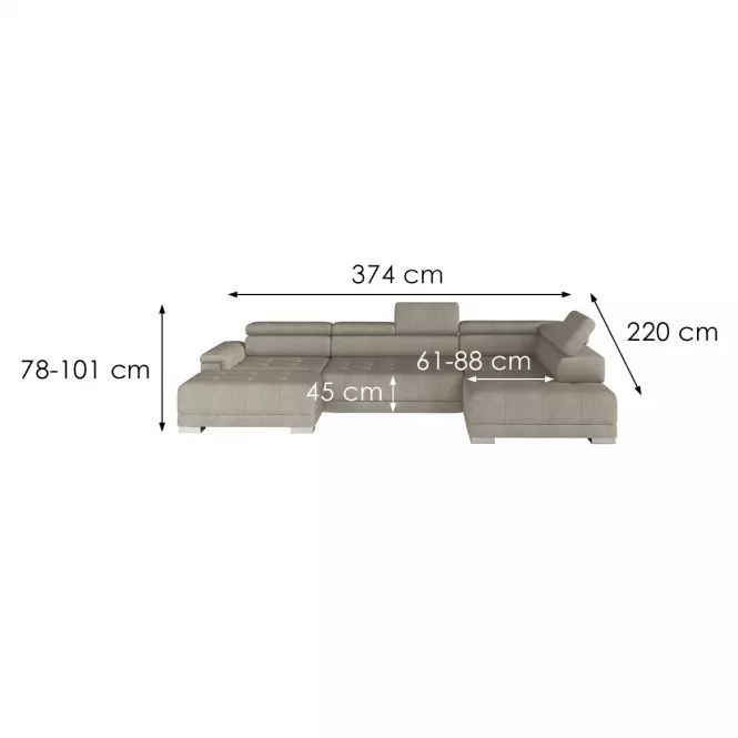 Sarokgarnitúra szett Campo XL Prawy Crown 2
