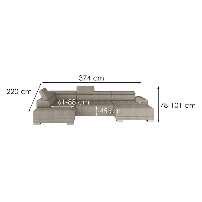 Sarokgarnitúra szett Campo XL Lewy Crown 2,3