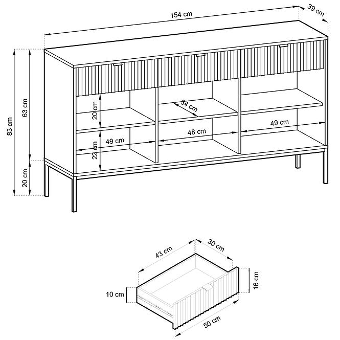 Komoda KSZ154 nova fehér,5