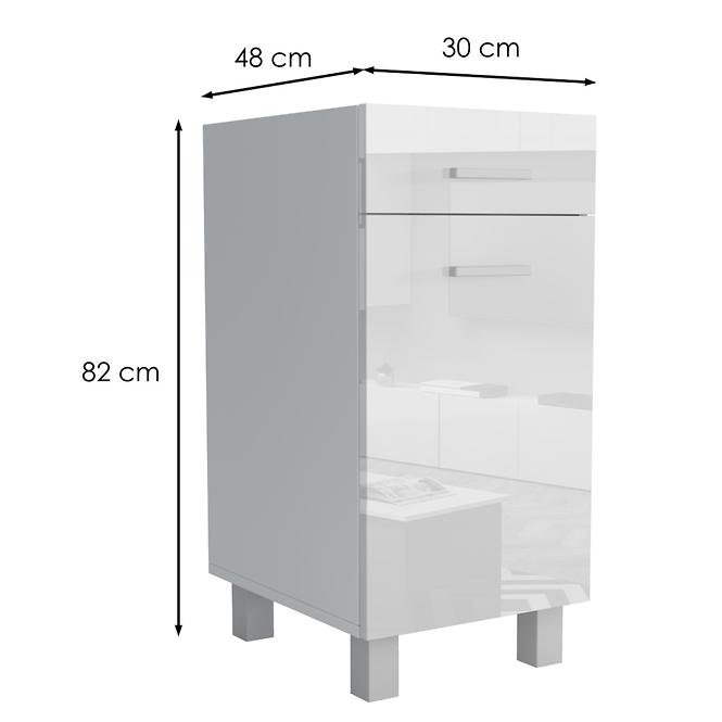 Konyhaszekrény Lucjan D1F1S 30 LUX fehér