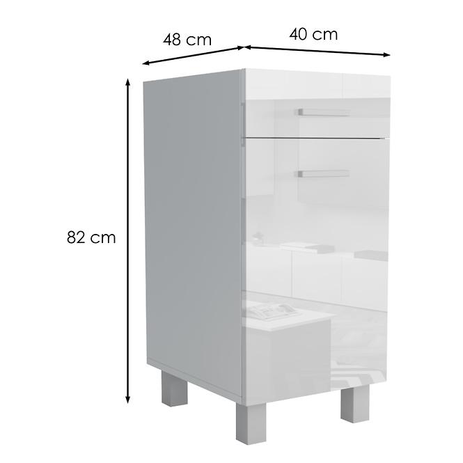 Konyhaszekrény Lucjan D1F1S 40 LUX fehér