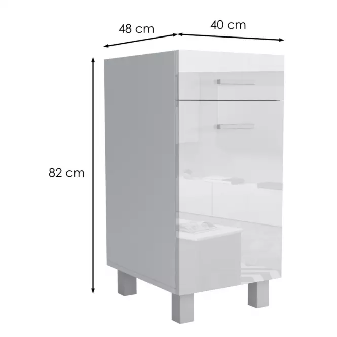 Konyhaszekrény Lucjan D1F1S 40 LUX fehér,2