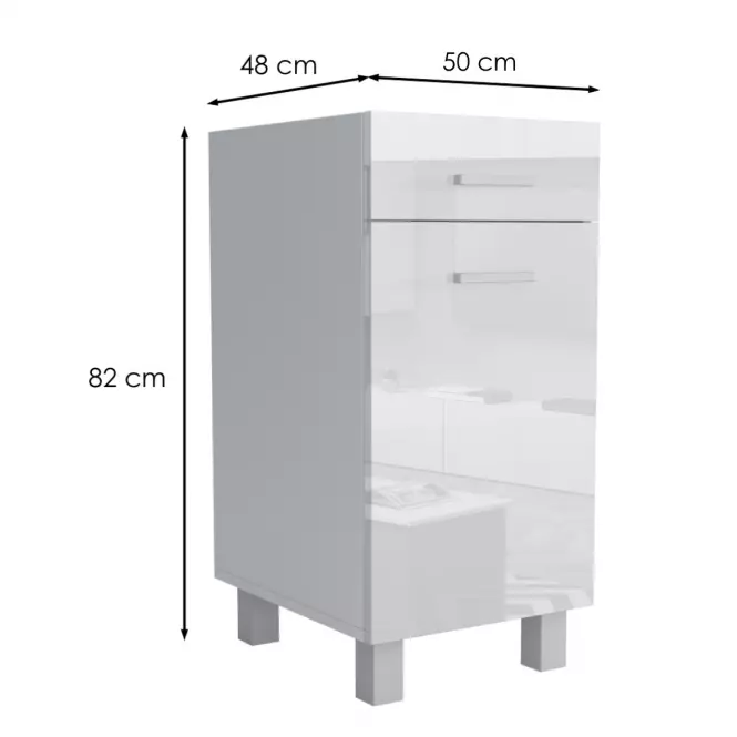 Konyhaszekrény Lucjan D1F1S 50 LUX fehér,2