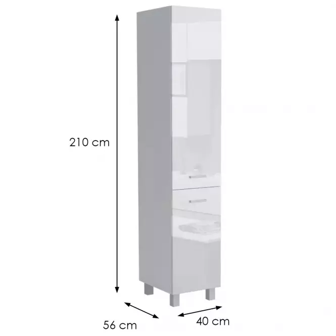 Konyhaszekrény Lucjan 40DK 2F 2100 LUX fehér,2