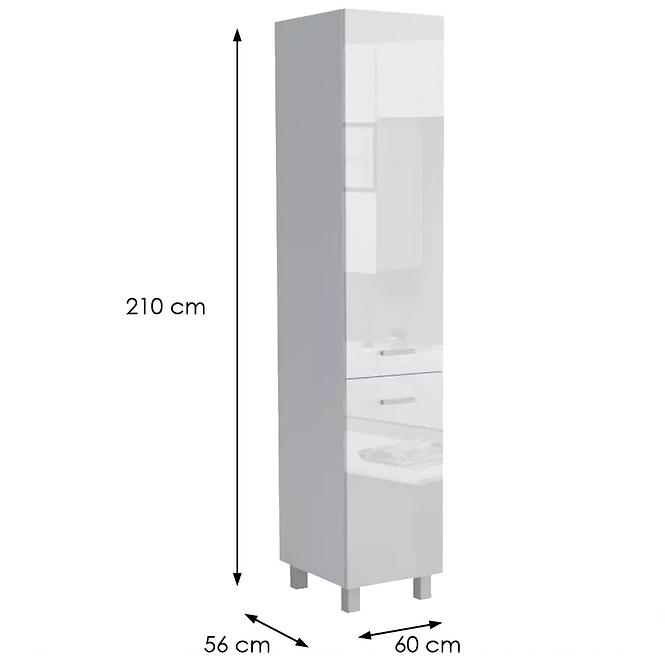 Konyhaszekrény Lucjan 60DK 2F 2100 LUX fehér