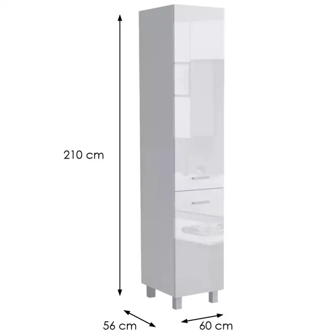 Konyhaszekrény Lucjan 60DK 2F 2100 LUX fehér,2