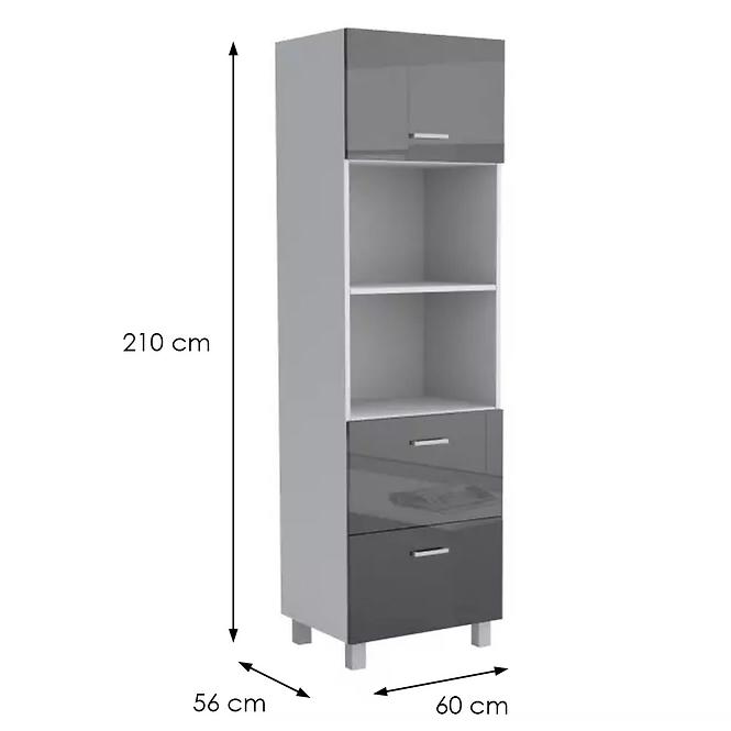 Konyhaszekrény Lucjan 60KPM 1F2S 2100 LUX fekete