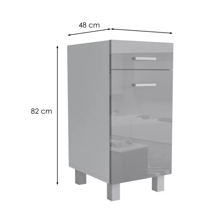 Konyhaszekrény Lucjan D1F1S 30 LUX szürke,2