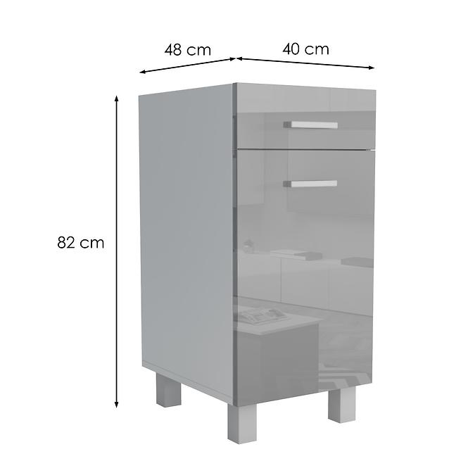 Konyhaszekrény Lucjan D1F1S 40 LUX szürke