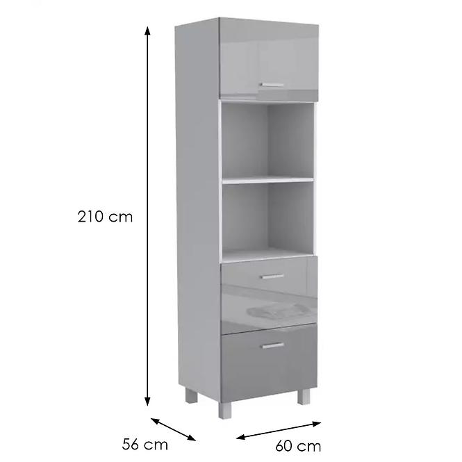 Konyhaszekrény Lucjan 60KPM 1F2S 2100 LUX szürke,2