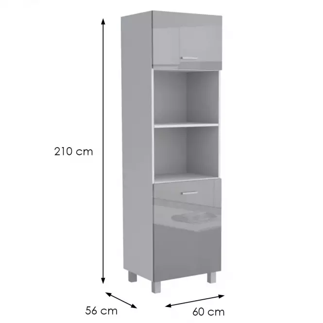 Konyhaszekrény Lucjan 60KPM 2F 2100 LUX szürke