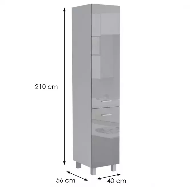 Konyhaszekrény Lucjan 40DK 2F 2100 LUX szürke