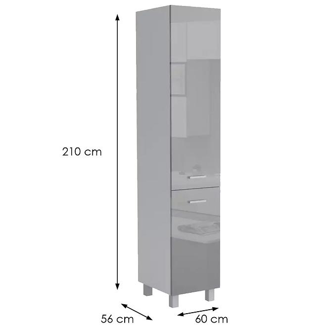 Konyhaszekrény Lucjan 60DK 2F 2100 LUX szürke