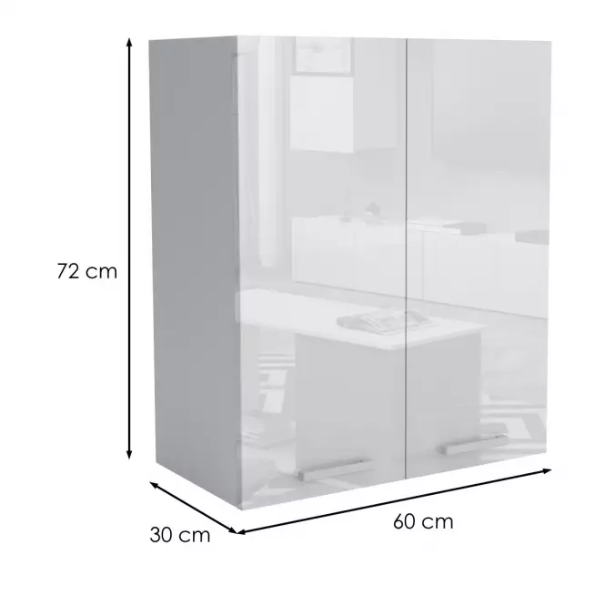 Konyhaszekrény 60G 2F V72 LUX fehér