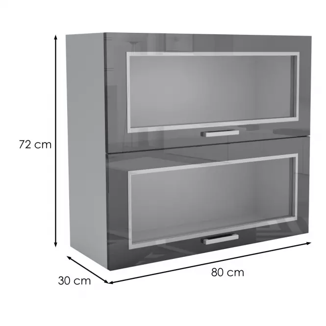 Konyhaszekrény 80G 20W LUX fekete