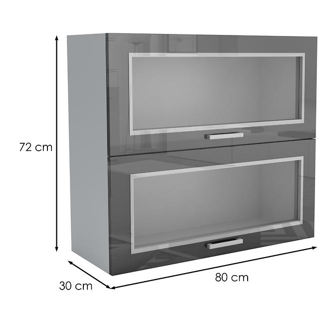 Konyhaszekrény 80G 20W LUX fekete