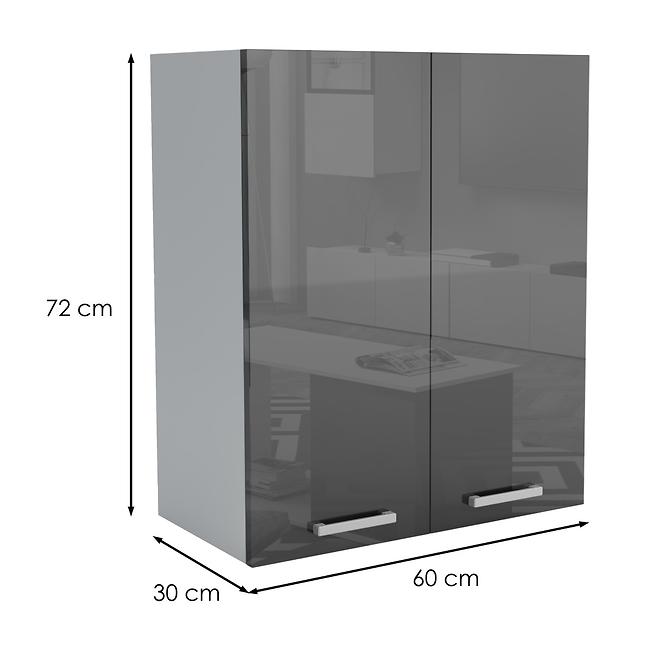 Konyhaszekrény 60G 2F V72 LUX fekete