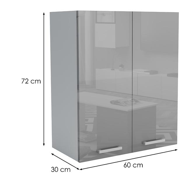 Konyhaszekrény 60G 2F V72 LUX szürke