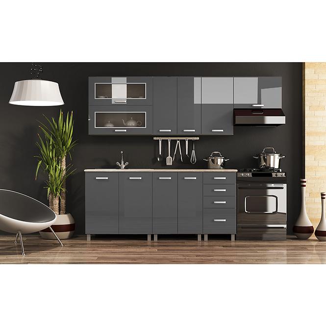 Konyhaszekrény 60G 2F V72 LUX szürke