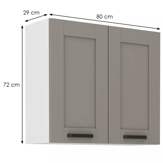 Konyhaszekrény Luna claygrey/fehér 80G-72 2F