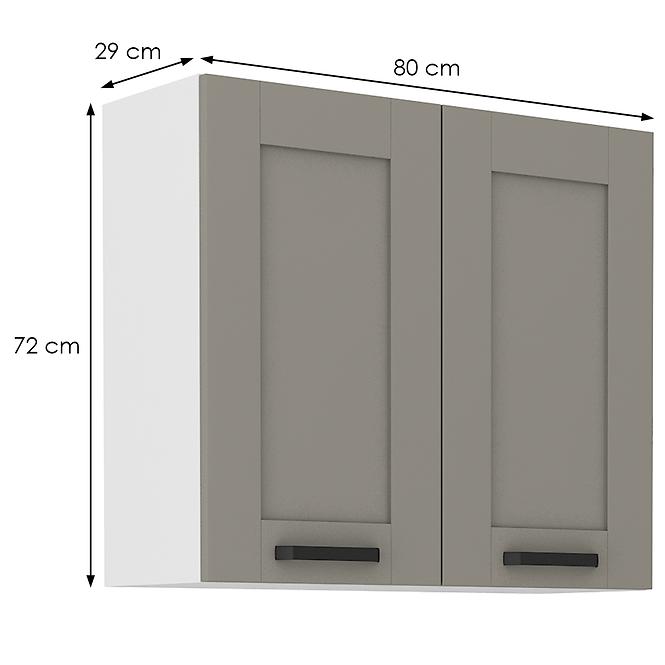 Konyhaszekrény Luna claygrey/fehér 80G-72 2F