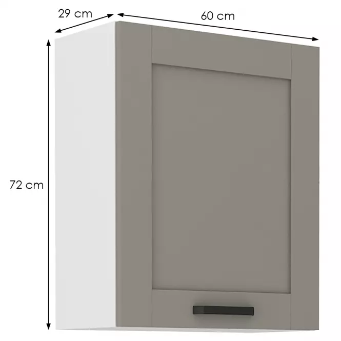 Konyhaszekrény Luna claygrey/fehér 60G-72 1F