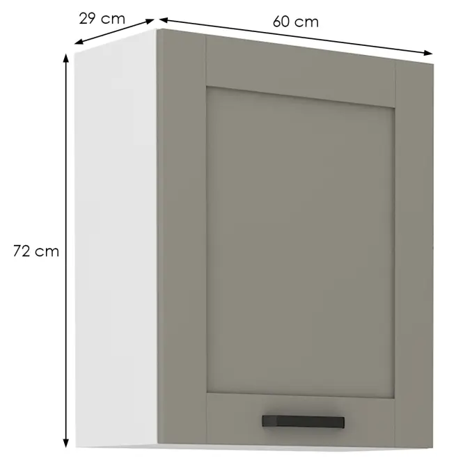 Konyhaszekrény Luna claygrey/fehér 60G-72 1F,2