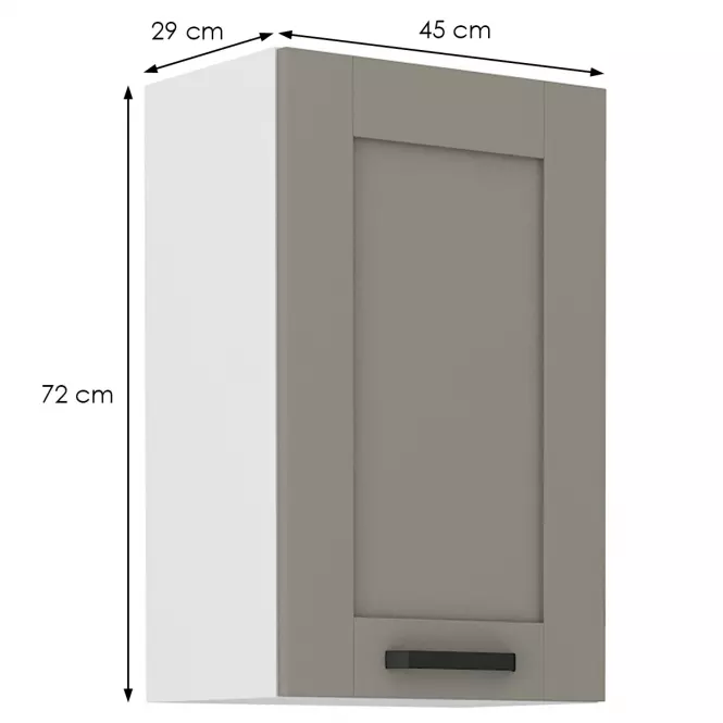 Konyhaszekrény Luna claygrey/fehér 45G-72 1F