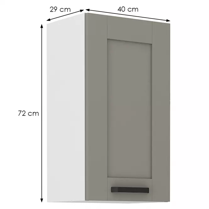 Konyhaszekrény Luna claygrey/fehér 40G-72 1F