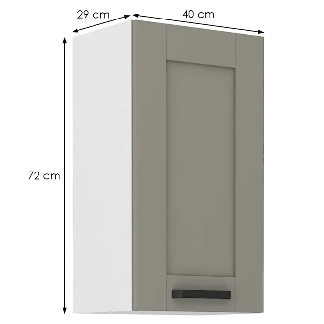 Konyhaszekrény Luna claygrey/fehér 40G-72 1F,2