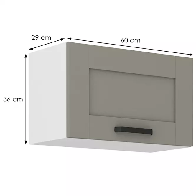 Konyhaszekrény Luna claygrey/fehér 60GU-36 1F