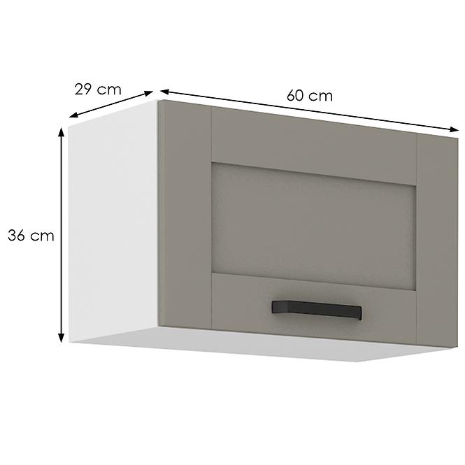 Konyhaszekrény Luna claygrey/fehér 60GU-36 1F