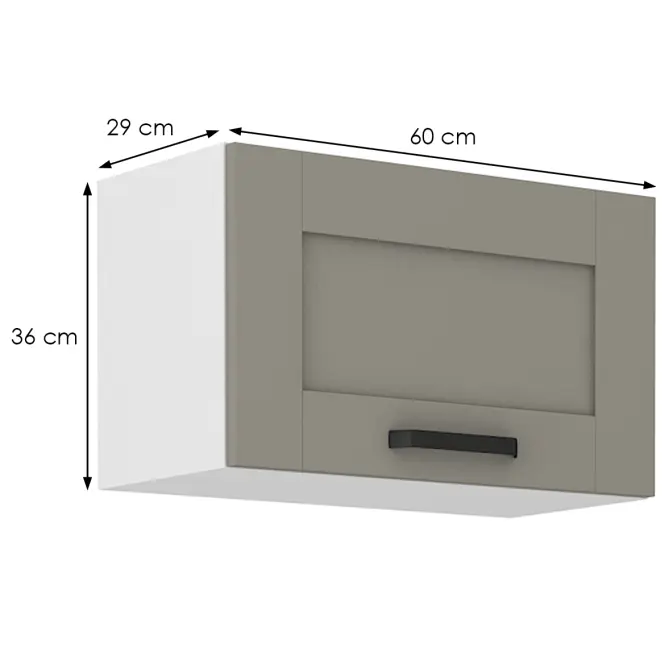 Konyhaszekrény Luna claygrey/fehér 60GU-36 1F,2