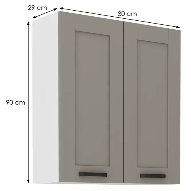 Konyhaszekrény Luna claygrey/fehér 80G-90 2F