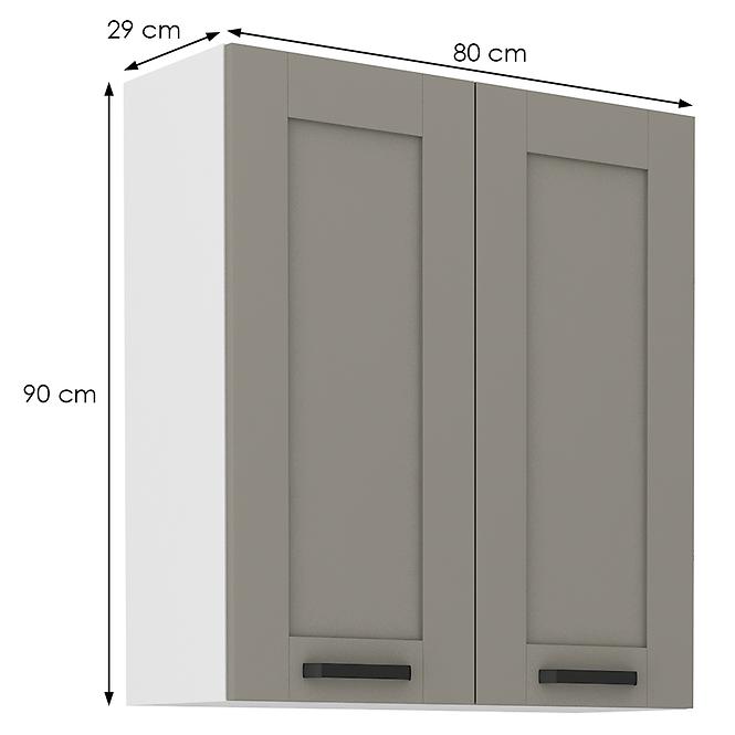Konyhaszekrény Luna claygrey/fehér 80G-90 2F