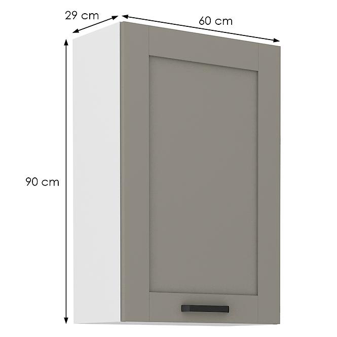 Konyhaszekrény Luna claygrey/fehér 60G-90 1F