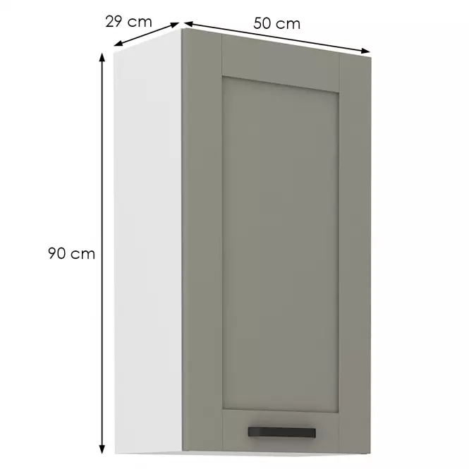 Konyhaszekrény Luna claygrey/fehér 50G-90 1F