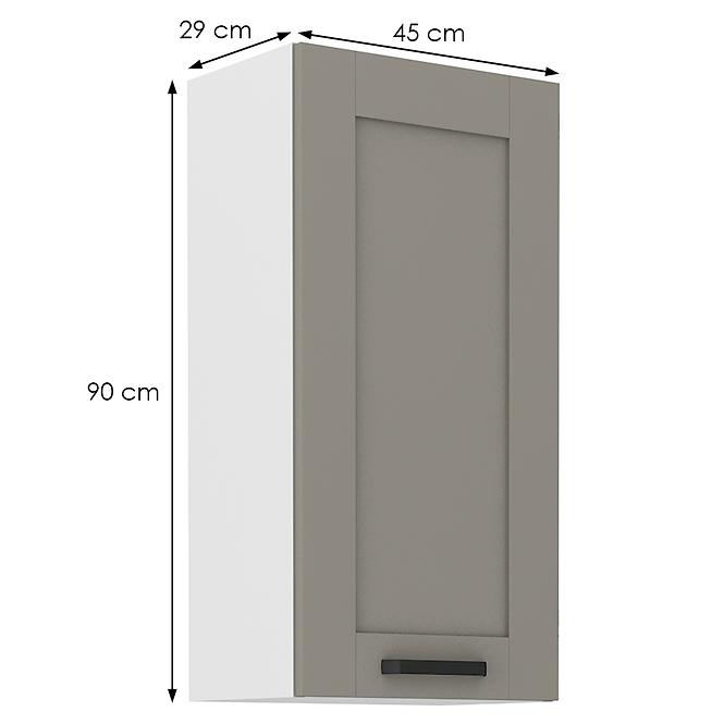 Konyhaszekrény Luna claygrey/fehér 45G-90 1F