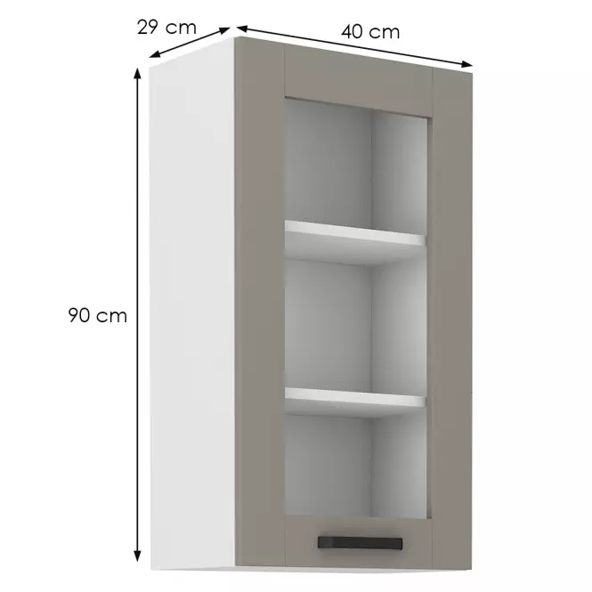 Konyhaszekrény Luna claygrey/fehér 40GS-90 1F