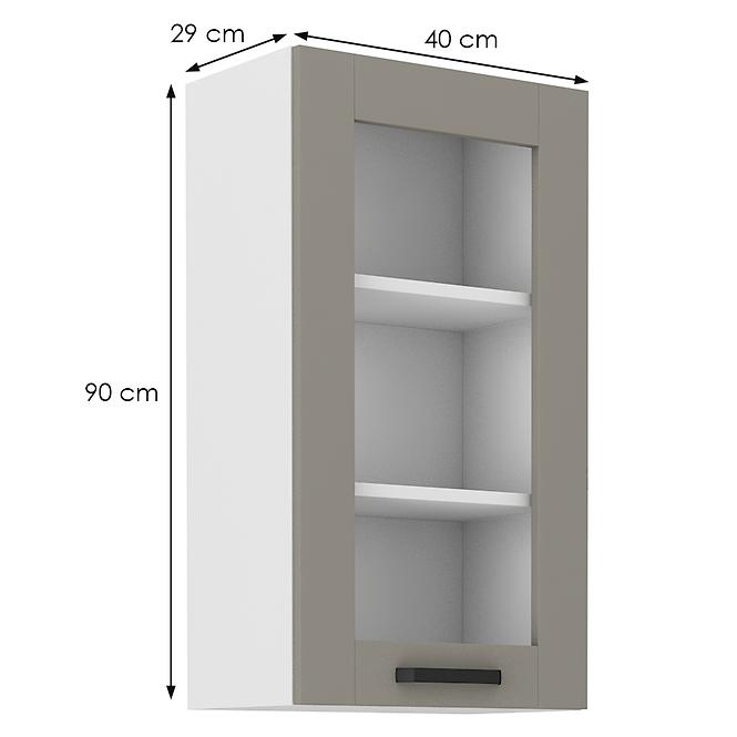 Konyhaszekrény Luna claygrey/fehér 40GS-90 1F