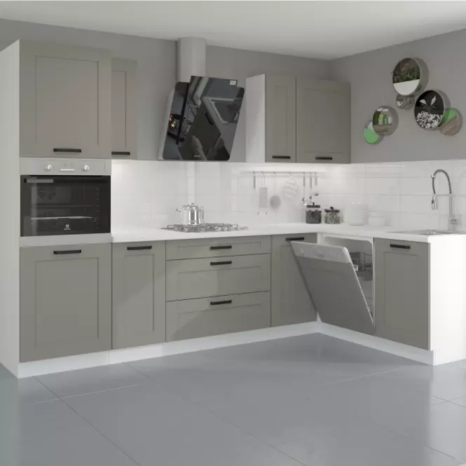 Konyhaszekrény Luna claygrey/fehér 40GS-90 1F