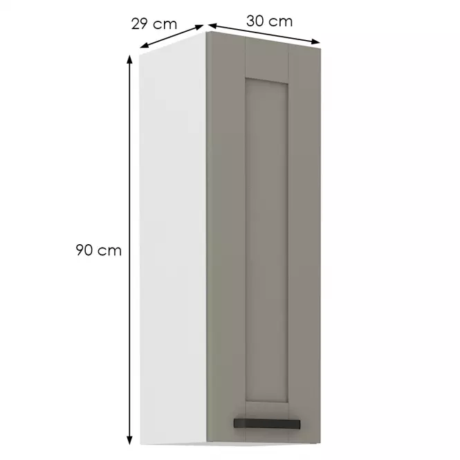 Konyhaszekrény Luna claygrey/fehér 30G-90 1F