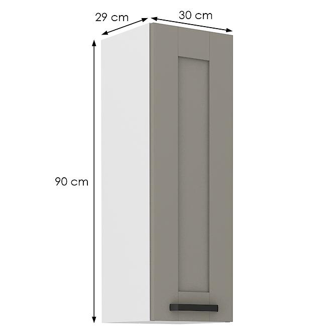 Konyhaszekrény Luna claygrey/fehér 30G-90 1F