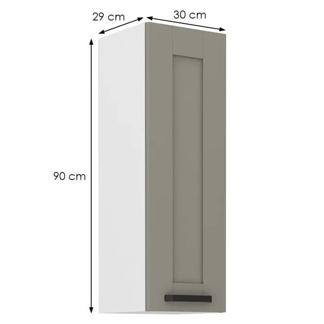 Konyhaszekrény Luna claygrey/fehér 30G-90 1F,2