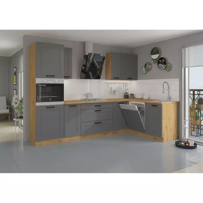 Konyhaszekrény Luna dustgrey/artisan 40GS-72 1F